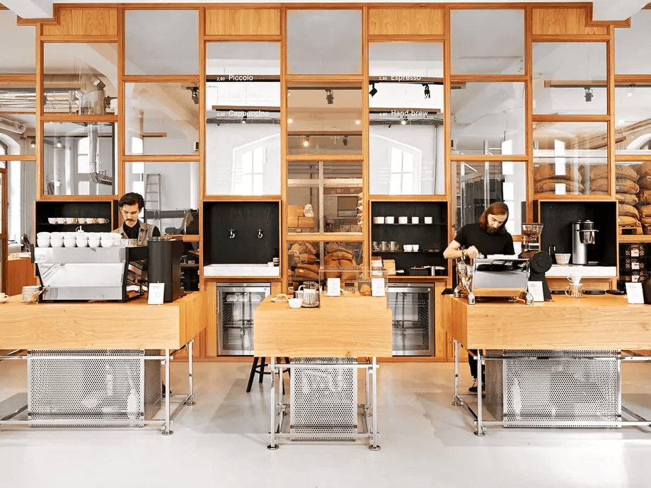 Specialty coffee bar and roastery counter in Berlin