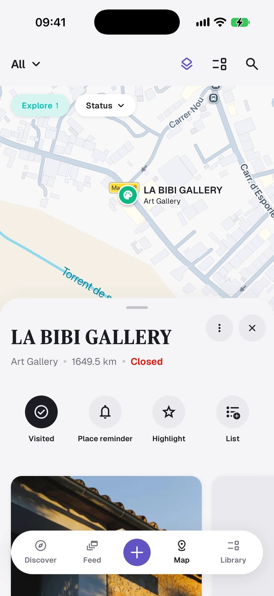Spotly place details for LA BIBI GALLERY above the Mallorca map in light mode